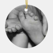 Gullig babyfot julgranskulor