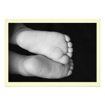 Gullig babyfot personliga inbjudan