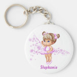 Gullig Ballerinaflickapersonlig Keychain Nyckelringar
