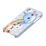 Gullig bebis som är narwhal med regnbågen, moln oc iPhone 5 fodral