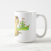 Gullig björn som dricker kaffe i naturen - mugg