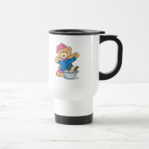 Gullig björn som gör tvätten kaffe muggar