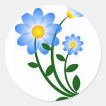 Gullig blåttblommaklistermärke