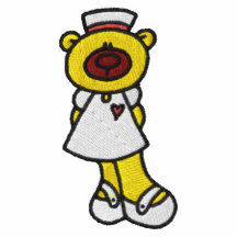 Gullig broderad skjorta för nalle sjuksköterska polotröja