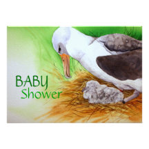 Gullig chick- och morbaby showerinbjudan