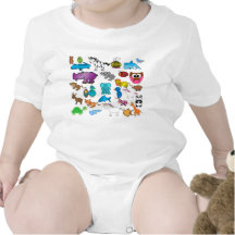 Gullig djurbebistshirt sparkdräkter