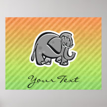 Gullig elefant; Färgrikt Affisch