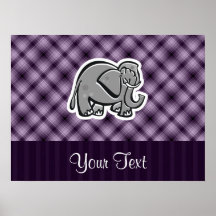 Gullig elefant; Lilor Affischer