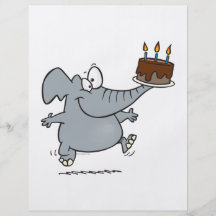 gullig elefant med chokladfödelsedagtårtan custom flyer