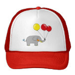 Gullig elefant med partyballonger baseball hat