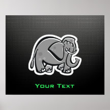 Gullig elefant; Slätt Affisch