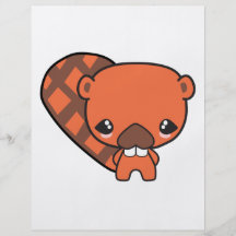 gullig enfaldig kawaiibäver full färg flygblad