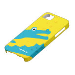 Gullig färgrik Aqua och gultalligator iPhone 5 Case-Mate Fodraler