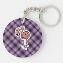 Gullig Flamingo; Lilor Keychain