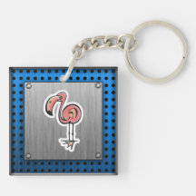 Gullig Flamingo; Metall-look Keychains