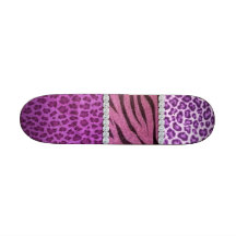 Gullig flickaktigt purpurfärgad djur tryckdiamant skateboards