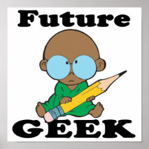 gullig framtida geeksvartbebis posters