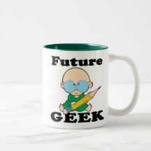 gullig framtida geekvitbebis mugg