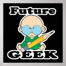 gullig framtida geekvitbebis print
