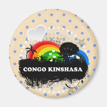 Gullig fruktig Kongofloden Kinshasa Kylskåpsnagnet