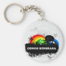 Gullig fruktig Kongofloden Kinshasa Nyckelring