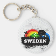 Gullig fruktig sverige nyckel ringar