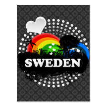 Gullig fruktig sverige vykort