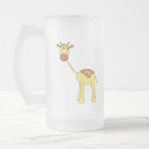 Gullig giraff. Cartoon. Kaffe Mugg