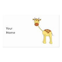 Gullig giraff. Cartoon. Visitkort
