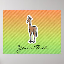Gullig giraff; Colorul Print