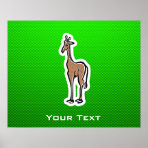 Gullig giraff; Grönt Posters