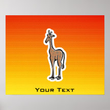Gullig giraff; Gul orange Affischer