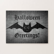 Gullig gotisk Halloween vampyrfladdermöss med stor Pussel Med Foto