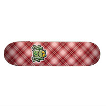 Gullig groda; Röd pläd Anpassad Skate Board