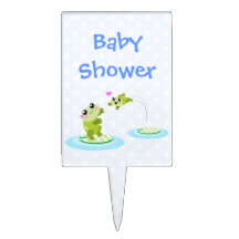 Gullig grodamor- och barnbaby shower tårt dekoration