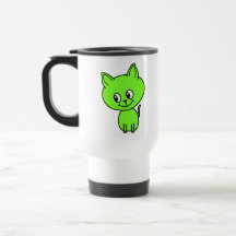 Gullig grön Kitten. Kaffe Mugg