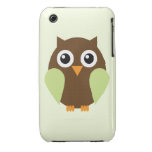 Gullig grön ugglaillustration iPhone 3 Case-Mate fodral