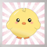 Gullig gul chick affisch