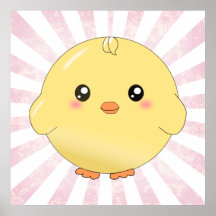 Gullig gul chick affisch