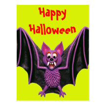 Gullig Halloween fladdermöss Vykort