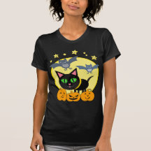 Gullig Halloween svart katt & vänT-tröja