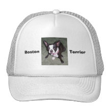 Gullig hatt för Boston Terrier Trucker Kepsar