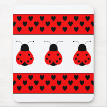 Gullig hjärtanyckelpiga Mousepad Mus Matta