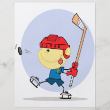 gullig hockeyungetecknad flyg blad