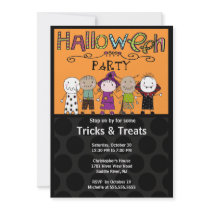 Gullig inbjudan för dräktpartiHalloween parti