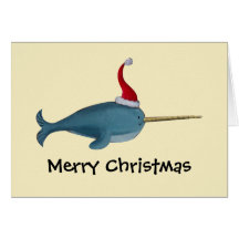 Gullig jul Narwhal Kort