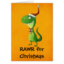 Gullig jul T-rex Kort