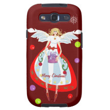 Gullig julängel med giftbox & text samsung galaxy s3 skal