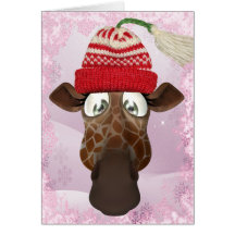Gullig julkort för giraff & för muffin (insida)