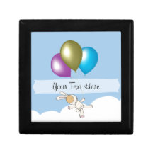 Gullig kanin och ballonger, Customisable kända gåv Prydnadslåda